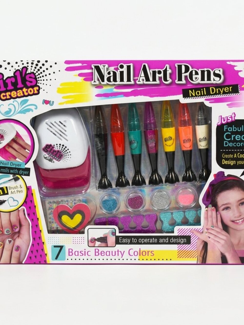 Kids Nail Art Pen Set, Pretend Beauty Salon Toy with Colorful Nail Pens - Picture 2 of 12